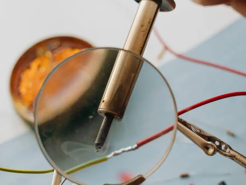 Soldering iron and an open tin of rosin flux