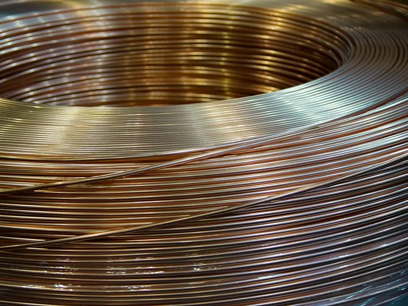 A tightly wound coil of metal wire